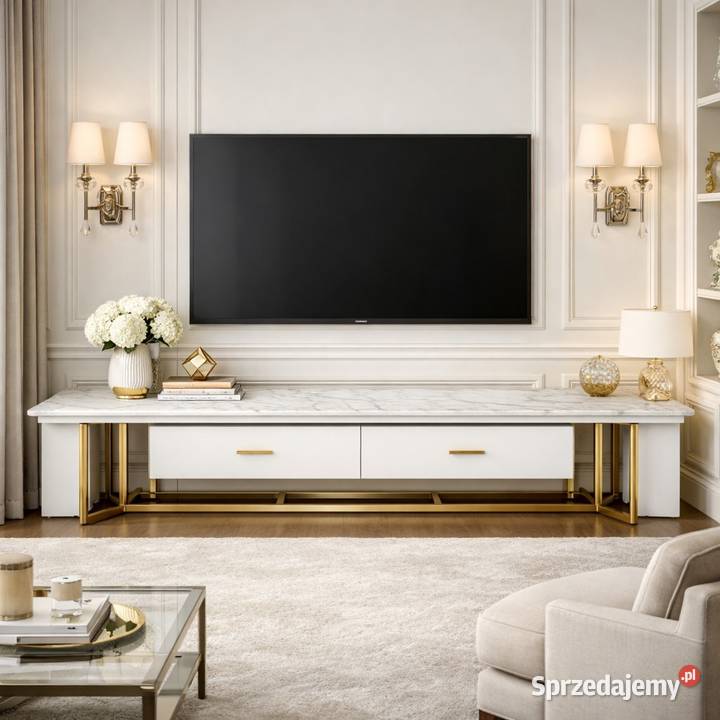 Szafka RTV złota Italiano Glamour Premium z małopolskie Golkowice