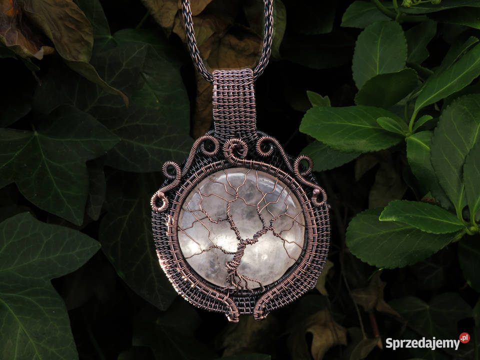 Dwustronny wisior drzewo życia kwarc różowy Wieliczka