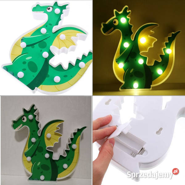 Lampka nocna dzieci LED na ścianę 3d dinozaur śląskie Mikołów sprzedam