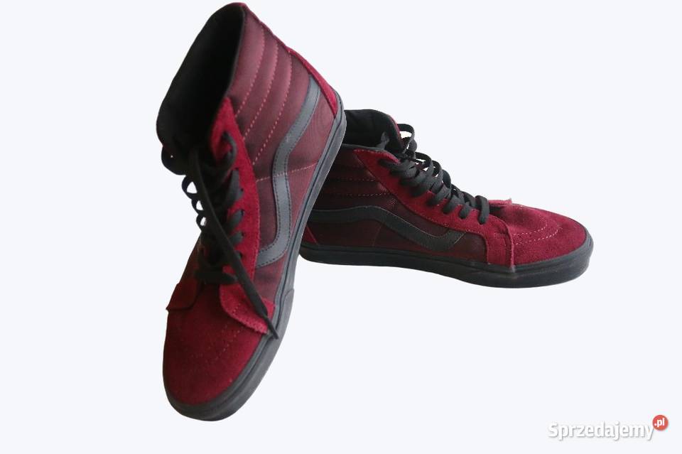 Buty Vans Sk8hi wysokie bordowe zamsz unikat r Gdańsk
