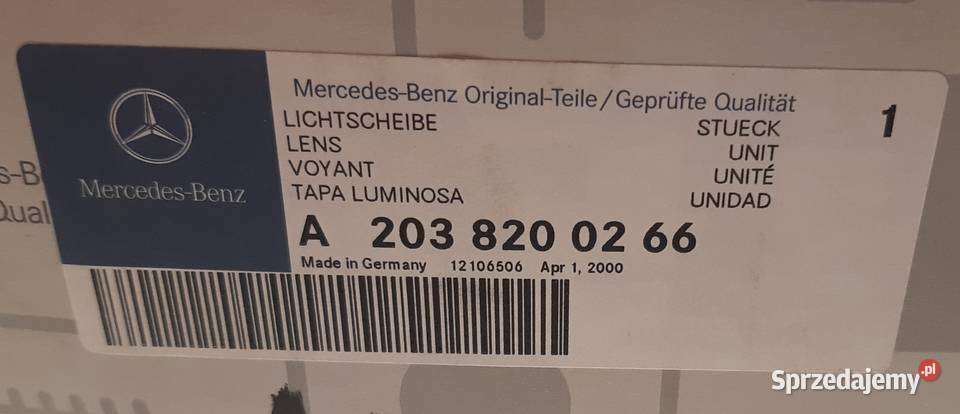LAMPA PRAWY TYŁ MERCEDES W203 A2038200266 lampy tylne dolnośląskie