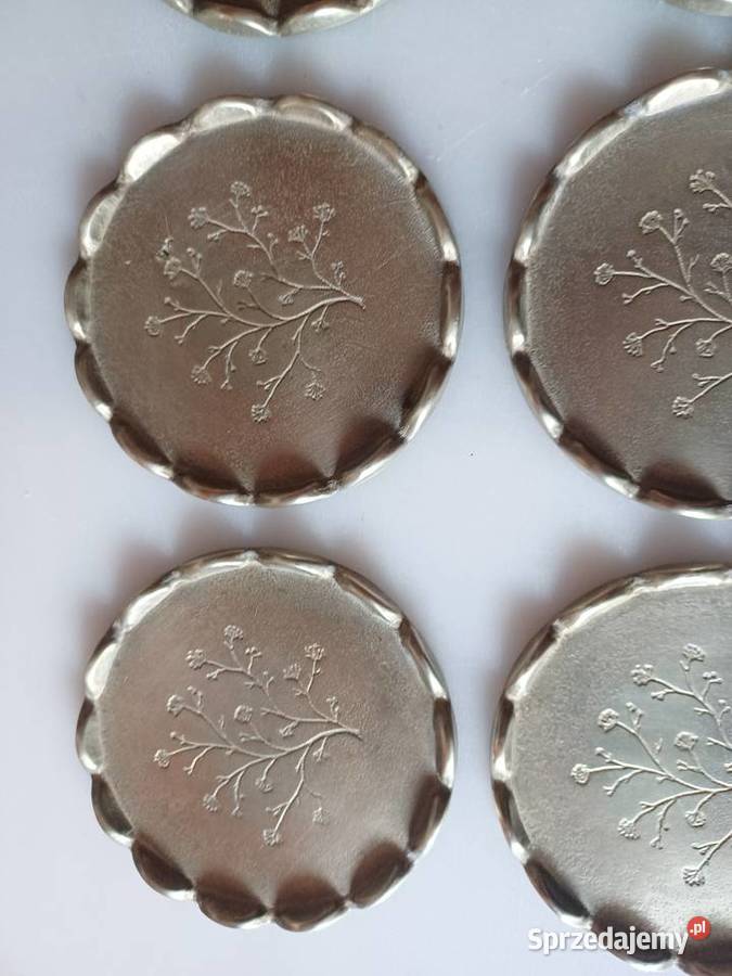 Komplet sześciu pięknych sygnowanych talerzyków wielkopolskie Poznań