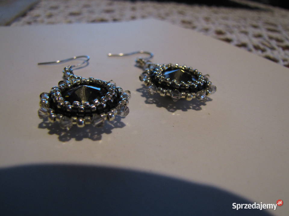 Kolczyki Swarovski rękodzieło Pruchnik