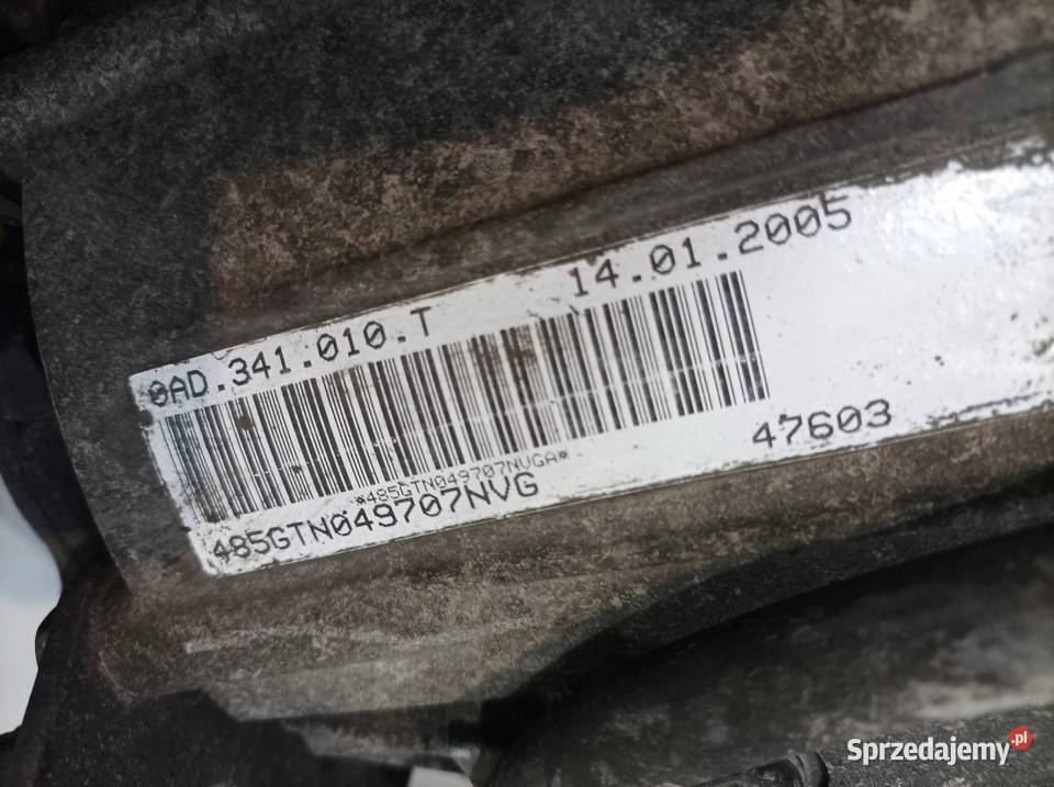 SKRZYNIA BIEGÓW 0AD341010T 25 TDI VW Volkswagen Rok produkcji 2005