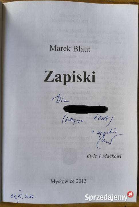 Zapiski Marek Blaut Sosnowiec