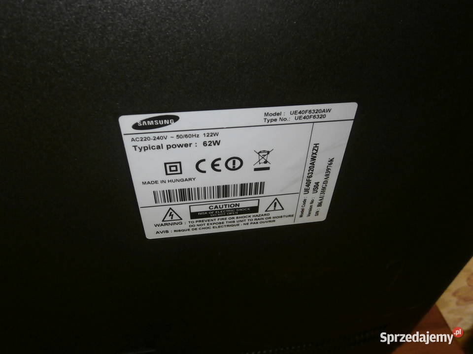 Telewizor LCD SAMSUNG UE40 F6320AW do naprawy Łódź sprzedam
