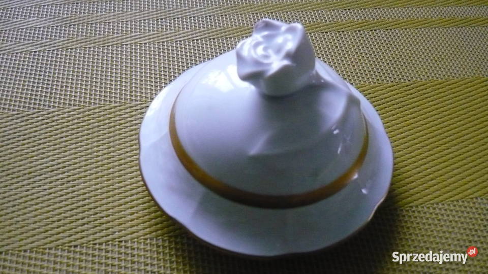 Wieko cukierniczki z różą Porcelana i szkło śląskie Myszków