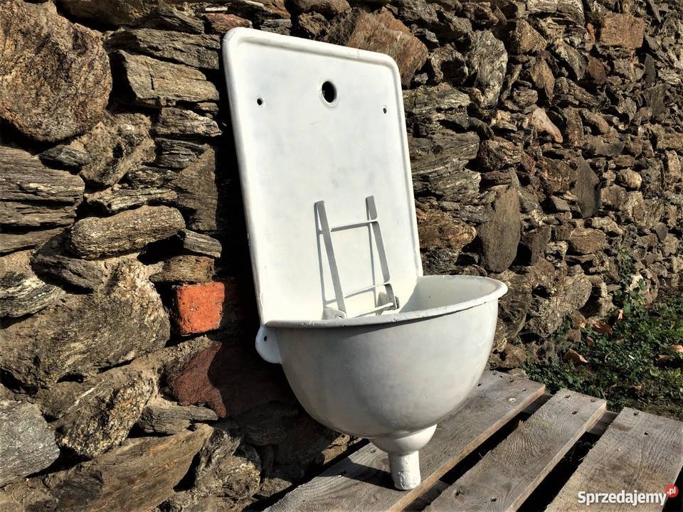 PIĘKNY STARY WYSOKI ZLEW ŻELIWNY PRZEDWOJENNY Bielawa