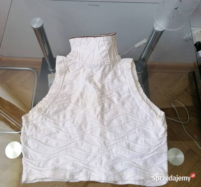 DAMSKI KRÓTKI TOP ECRU R38 Rozmiar 38(M) Łódź