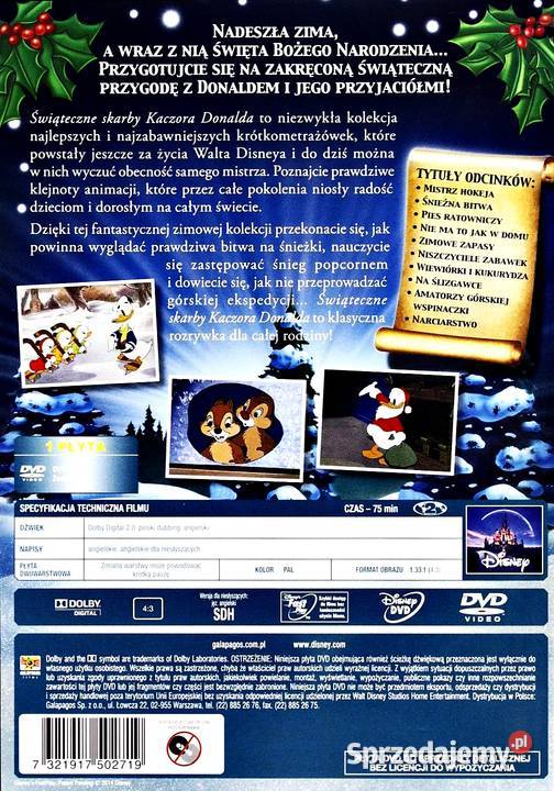 ŚWIĄTECZNE SKARBY KACZORA DONALDA DISNEY DVD Filmy Kalisz