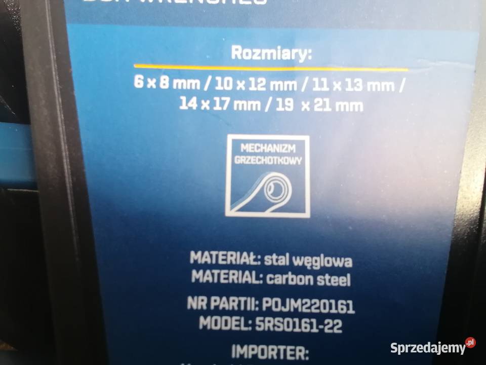 Zestaw kluczy oczkowych z grzechotkami Nowy Ręczne sprzedam