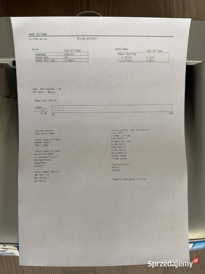 Drukarka laserowa Brother HL2035 USB Drukarki i skanery świętokrzyskie Kielce