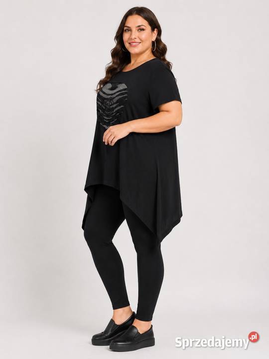 Tunika damska PLUS SIZE serca i przetarciem Pątnów