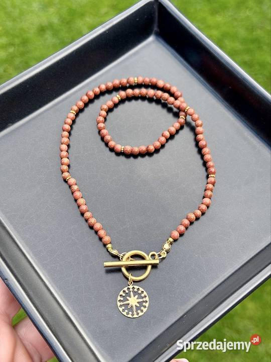 Naszyjnik choker kamienie naturalne piasek