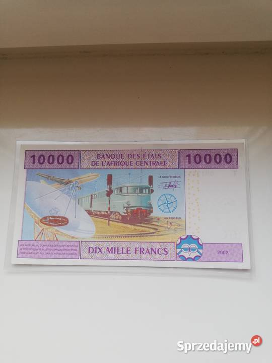 Kongo banknot kolekcjonerski 10000 franków 2002