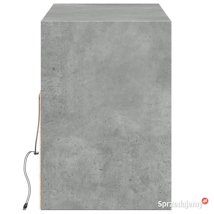Ścienna szafka TV z LED szarość betonu 130x31x45 Warszawa