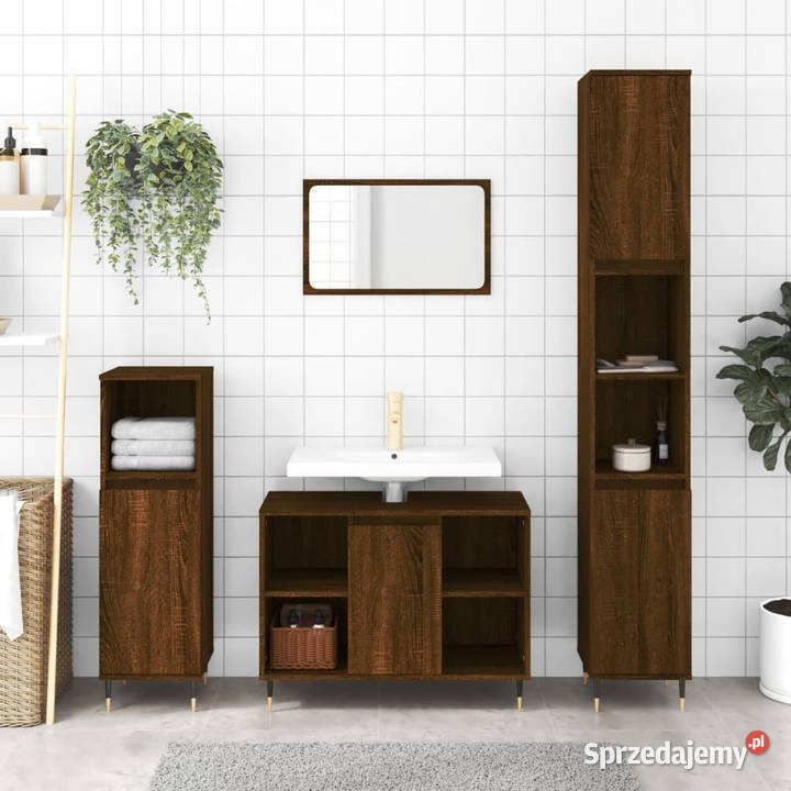 Szafka łazienkowa brązowy dąb 80x33x60 WM831627 Warszawa sprzedam