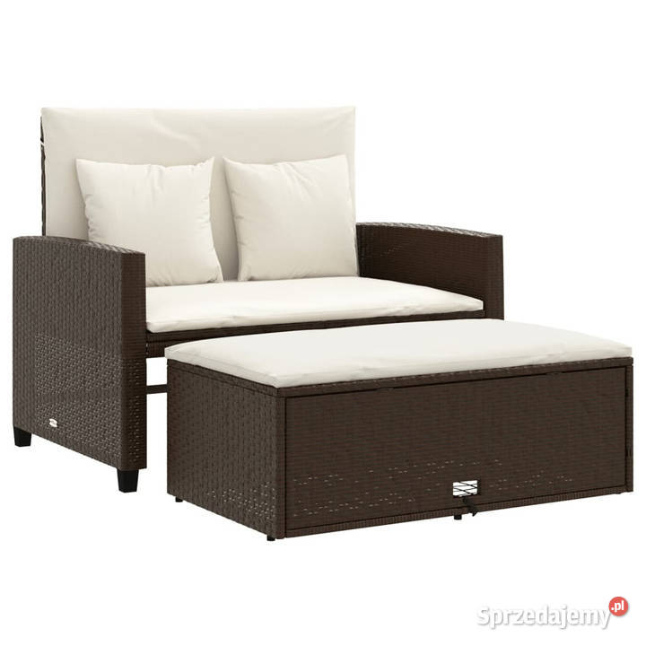 Sofa ogrodowa z poduszkami 2osobowa brązowa Krzesła ogrodowe mazowieckie Warszawa