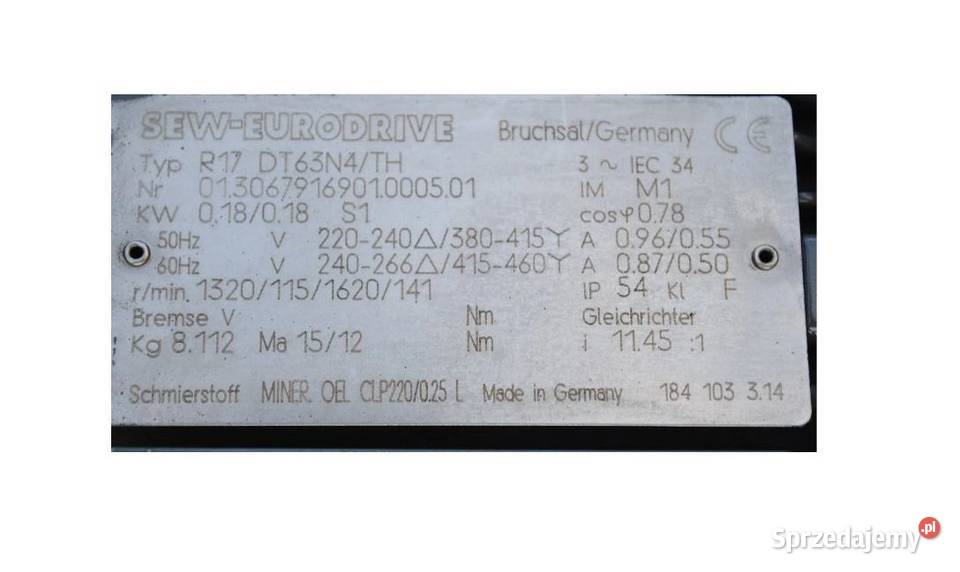 Motoreduktor 018kw 115obrmin Firmy SEW