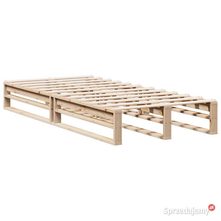 Łóżko z regałem bez materaca sosnowe 90x200