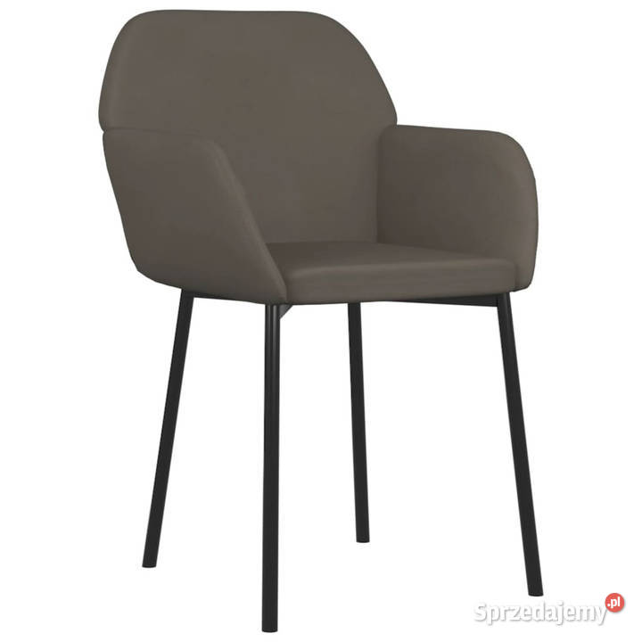 krzesła stołowe 2 ciemnoszare aksamitne WM344702