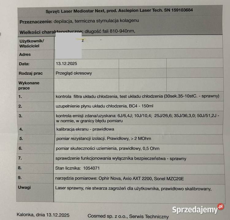 Laser do depilacji Mediostar Nex Pro Piotrków Trybunalski