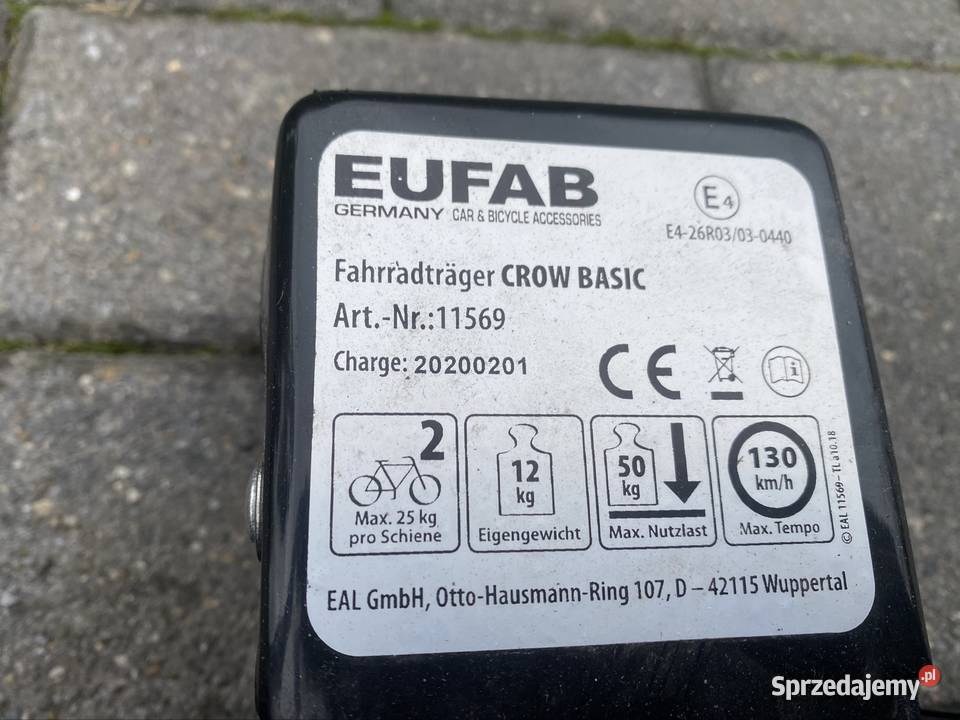 Bagażnik na dwa rowery Eufab Głogów Małopolski