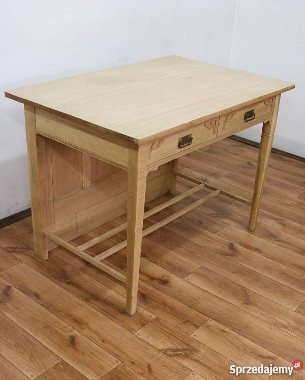 Dębowe Biurko Secesyjne Oczyszczone AntykiMarki Marki