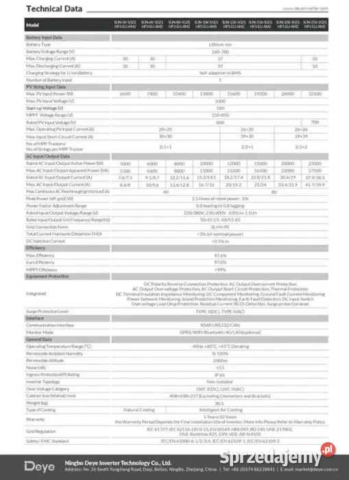 Zestaw Magazyn Inwerter HV 15 kW 17 kWh małopolskie