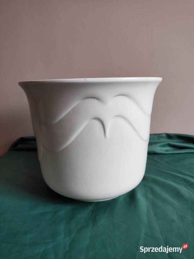 Donica doniczka ceramiczna biało kremowa fi 255 Dekoracje i ozdoby Głuchołazy