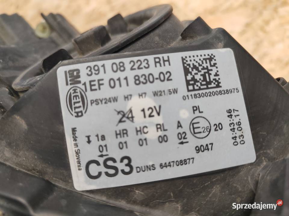 Lampa Lewy Prawy Przód Opel Corsa E 39108222 Pleszew