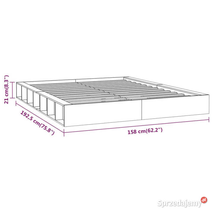 Rama łóżka biała lite drewno 140x190 WM820717 mazowieckie Warszawa