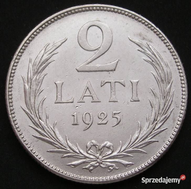 Łotwa 2 lati 1925 SREBRO Łódź