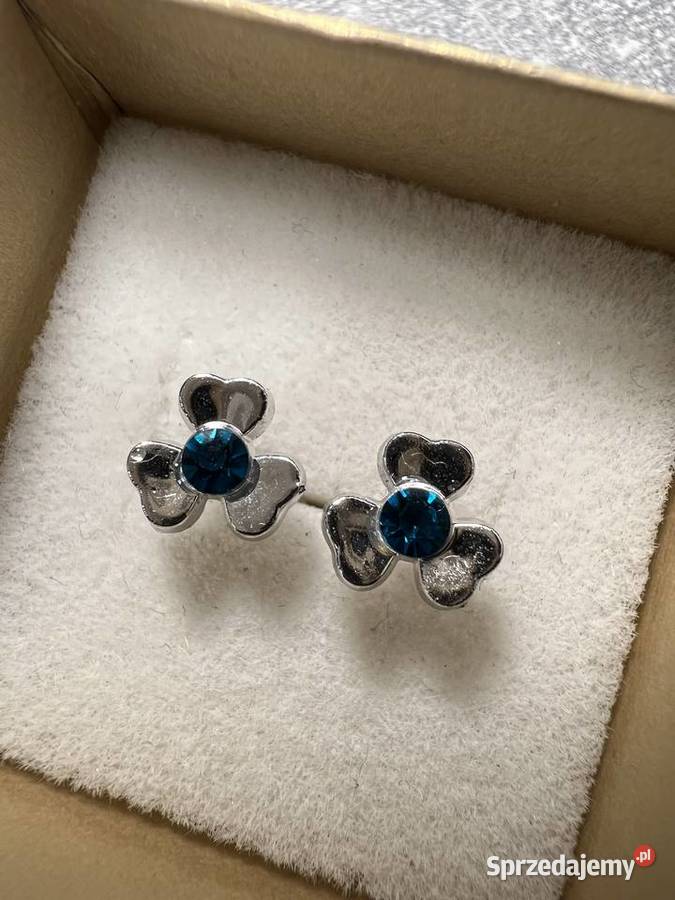 Kolczyki srebrne z zielonym diamentem Jasło