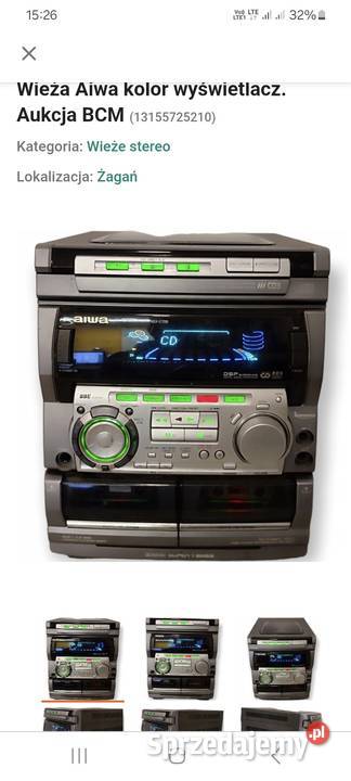 Wieża Aiva SNX 5707 2 x Kolumny Głośniki CD Sosnowiec