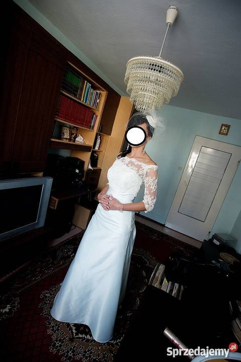 Piękna suknia ślubna z toczkiem Damska Kraków