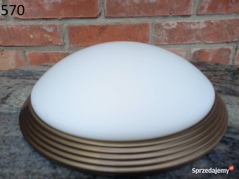 Plafon mosiężny ze szklanym kloszem Lampa Gawroniec