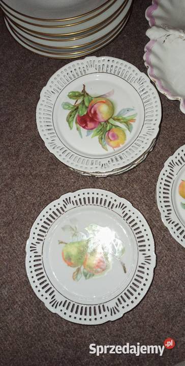 Talerzyki z owocami Ażurowe Białe Bez sygnatury Gdańsk sprzedam