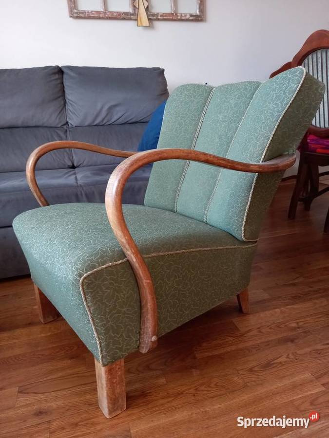 Stary przedwojenny fotel Art Deco vintage Meble wielkopolskie Rawicz