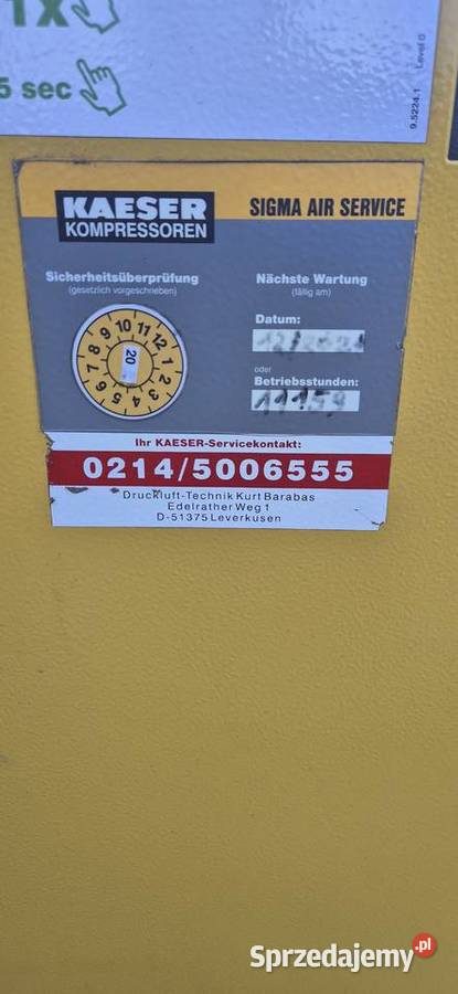 Sprężarka śrubowa Kaeser SX6 75 Bar 4kW sprzedam