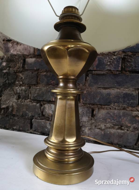 Stylowa mosiężna lampka z ładnym Wałbrzych sprzedam