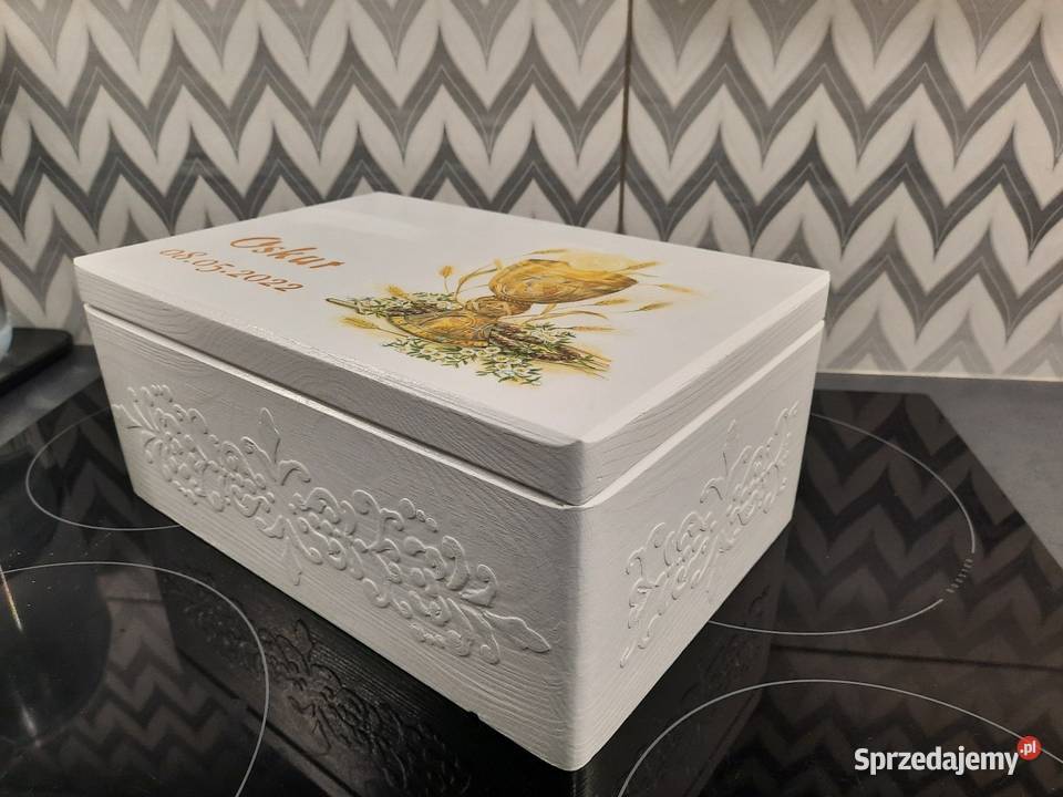 Kuferek komunia kielich z imieniem handmade Kędzierzyn-Koźle