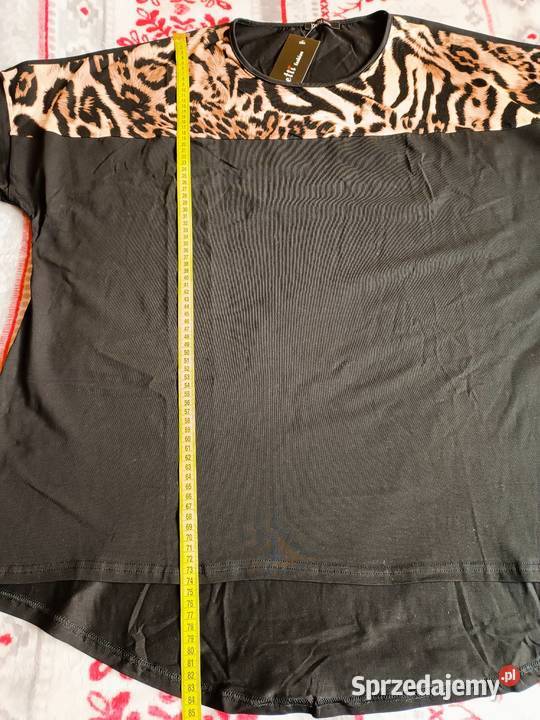 Tunika czarna z wzorem w panterkę bawełna śląskie sprzedam