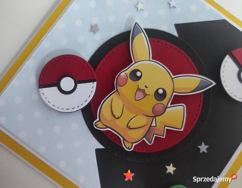 Kartka urodzinowa ręcznie robiona Pokemon