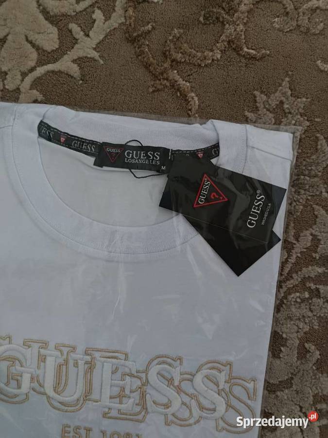 Tshirt męski Guess Regular Fit duże logo rozmiar Białystok