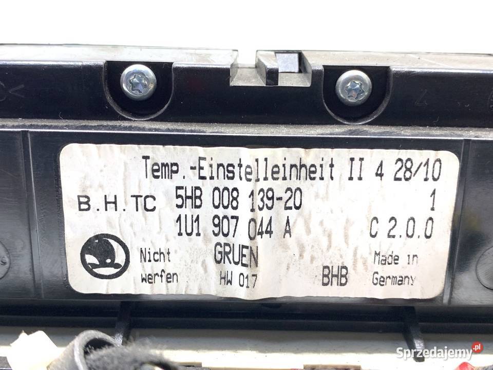 PANEL STEROWANIA NAWIEWU SKODA OCTAVIA I osobowe