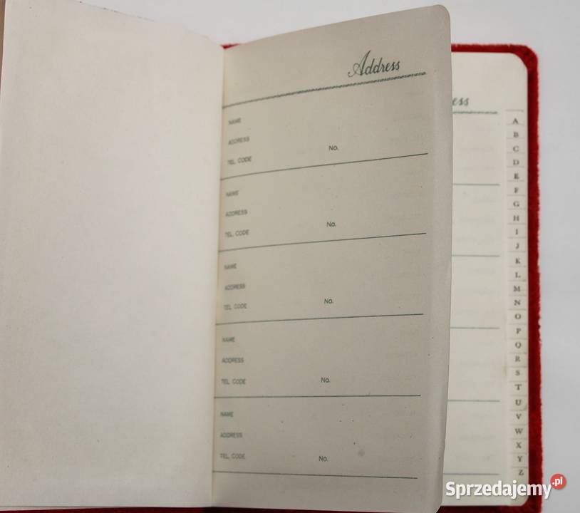 Adresownik notes vintage czerwony aksamit welur Lublin