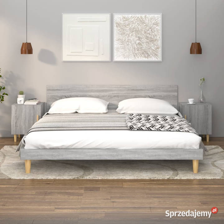Szafki nocne 2 szary dąb sonoma materiał Warszawa sprzedam
