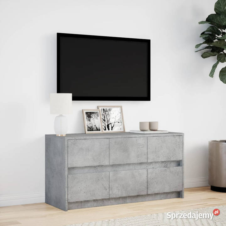 Szafka pod TV z LED szarość betonu 100x34x50 Warszawa