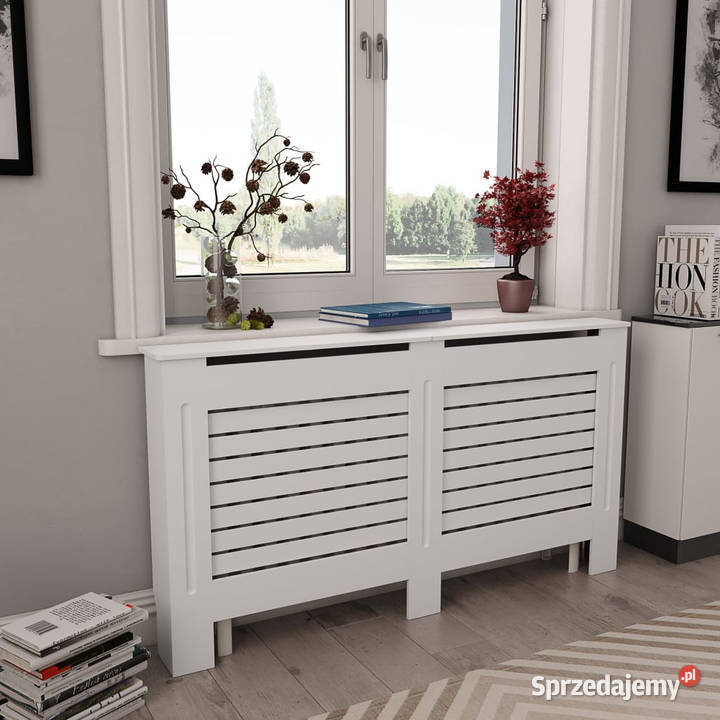 Osłony na kaloryfer 2 białe 152x19x815 MDF Warszawa